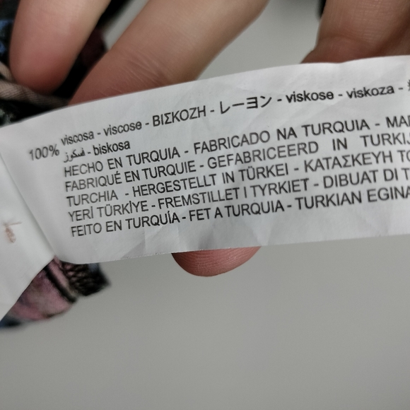 Zara Trf Collection Abstract Floral Ruffle Collar V Neck Button Down Sz. S - Picture 9 of 9